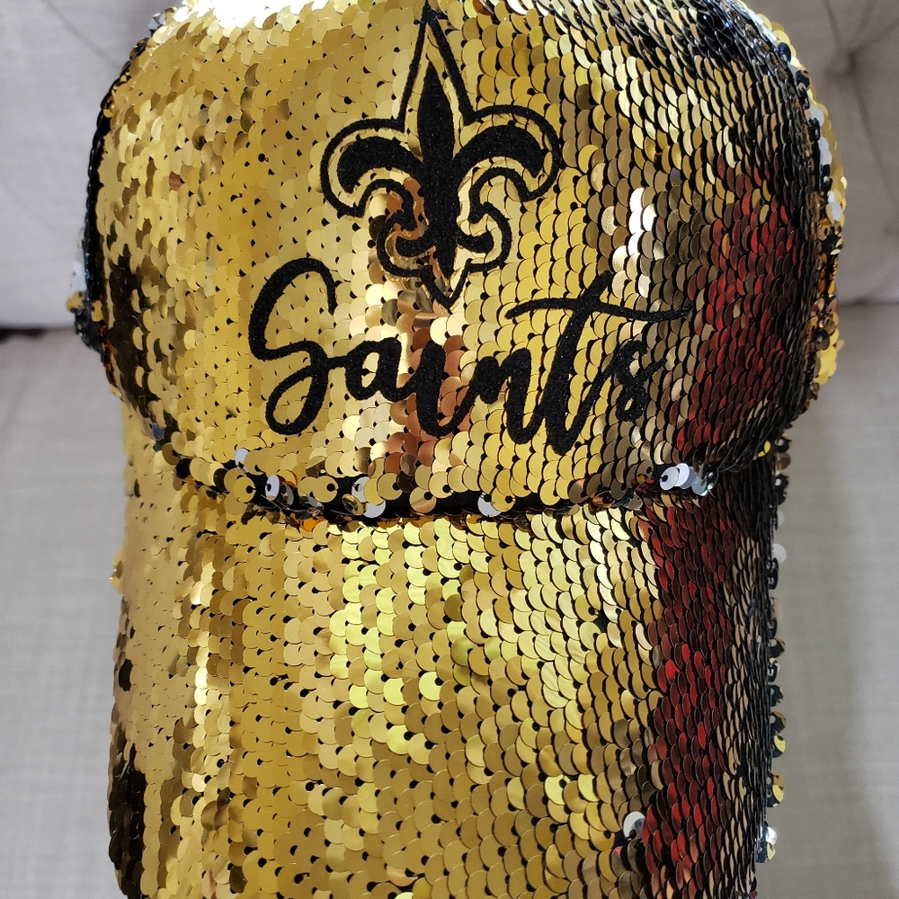 New Orleans Saints black and gold sequins hat - Picture 2 of 7